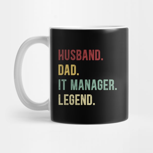 IT Manager Funny Vintage Retro Shirt Husband Dad IT Manager Legend by Foatui